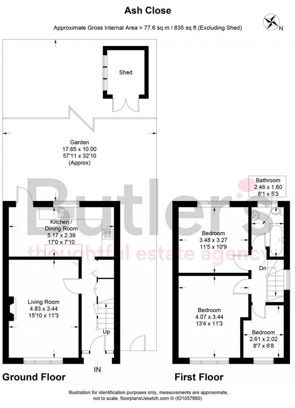 Floorplans For Ash Close, Carshalton