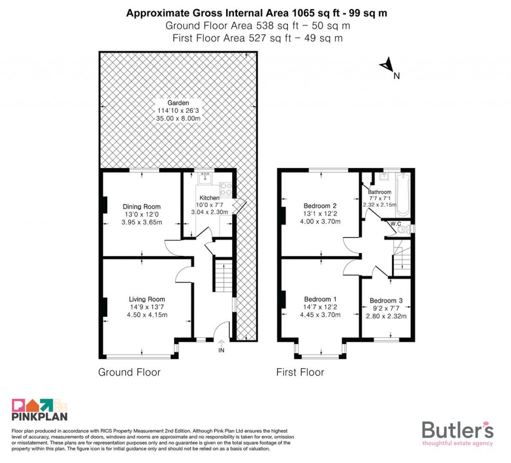 Floorplans For Grandison Road, Worcester Park