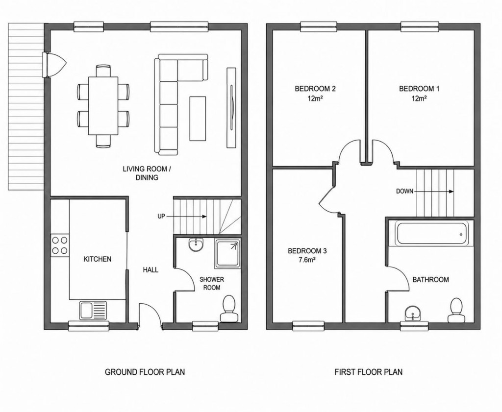 Floorplans For Riverside Close, Wallington